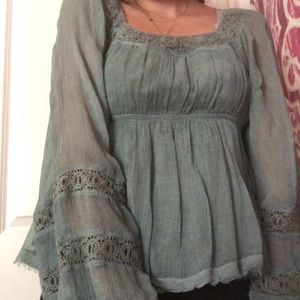 Free people teal blouse
